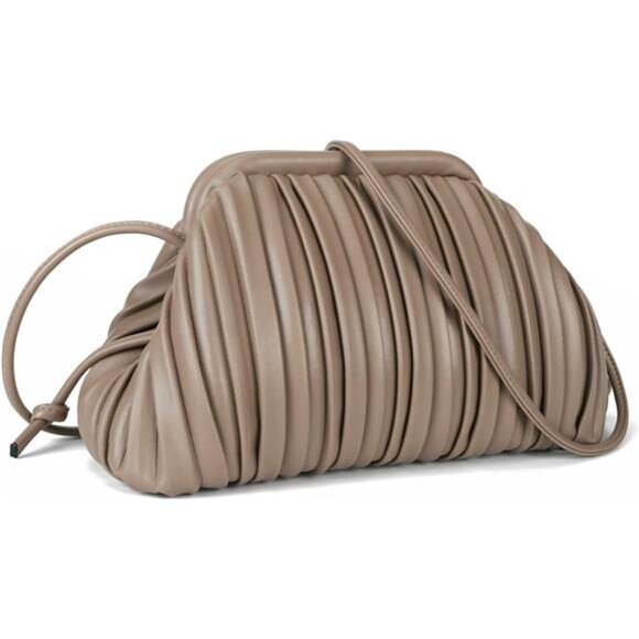 Clutch Purse and Dumpling Bag for Women,Designer Cloud Handbag and Ruched Bag - Picture 1 of 7